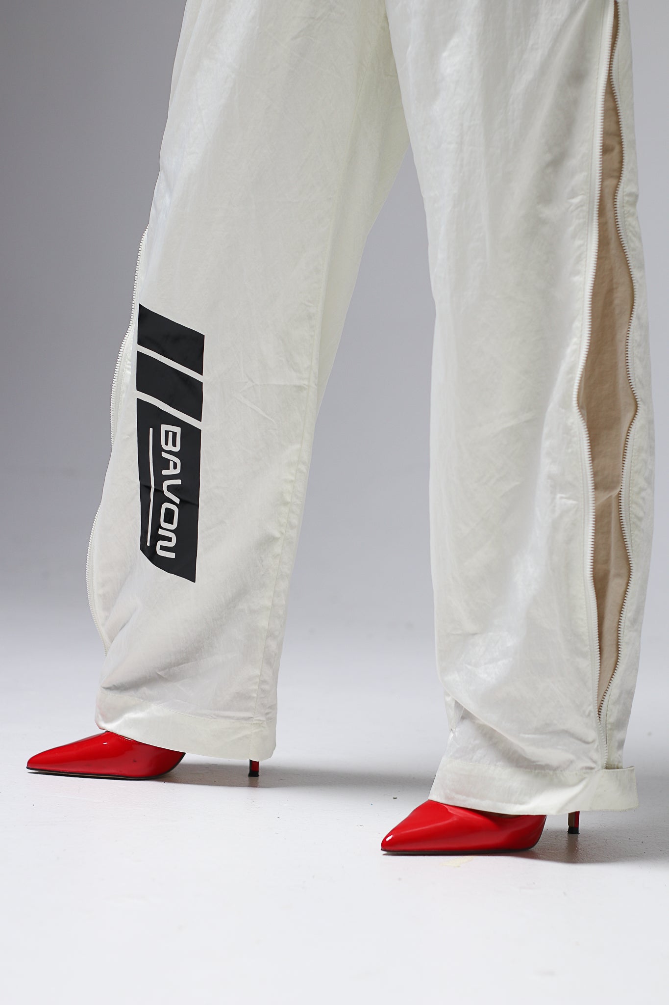 Pantalon zippé white BAVON