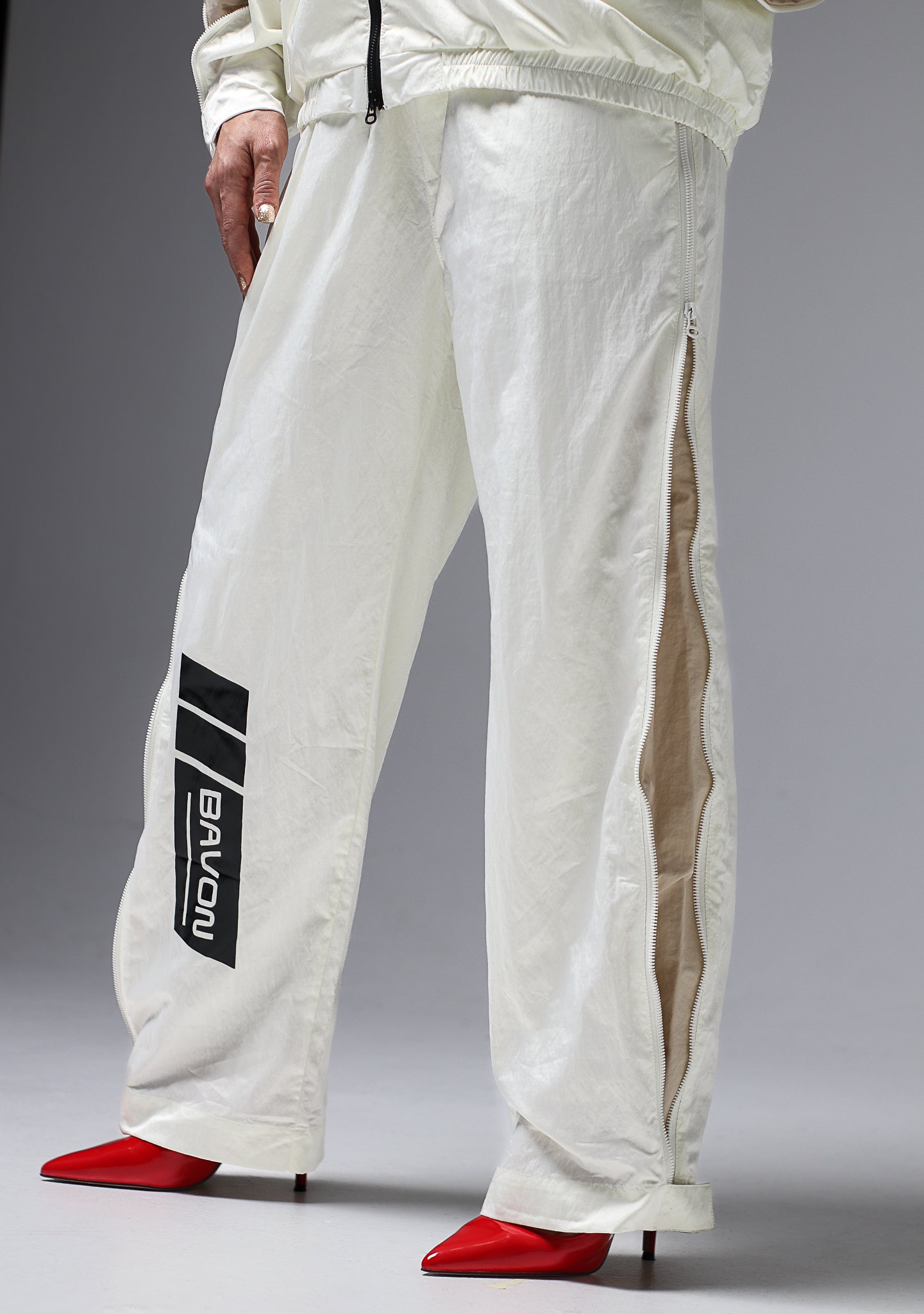 Pantalon zippé white BAVON